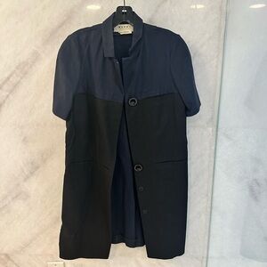 Marni Two-Tone Navy and Black Short Sleeve Blazer